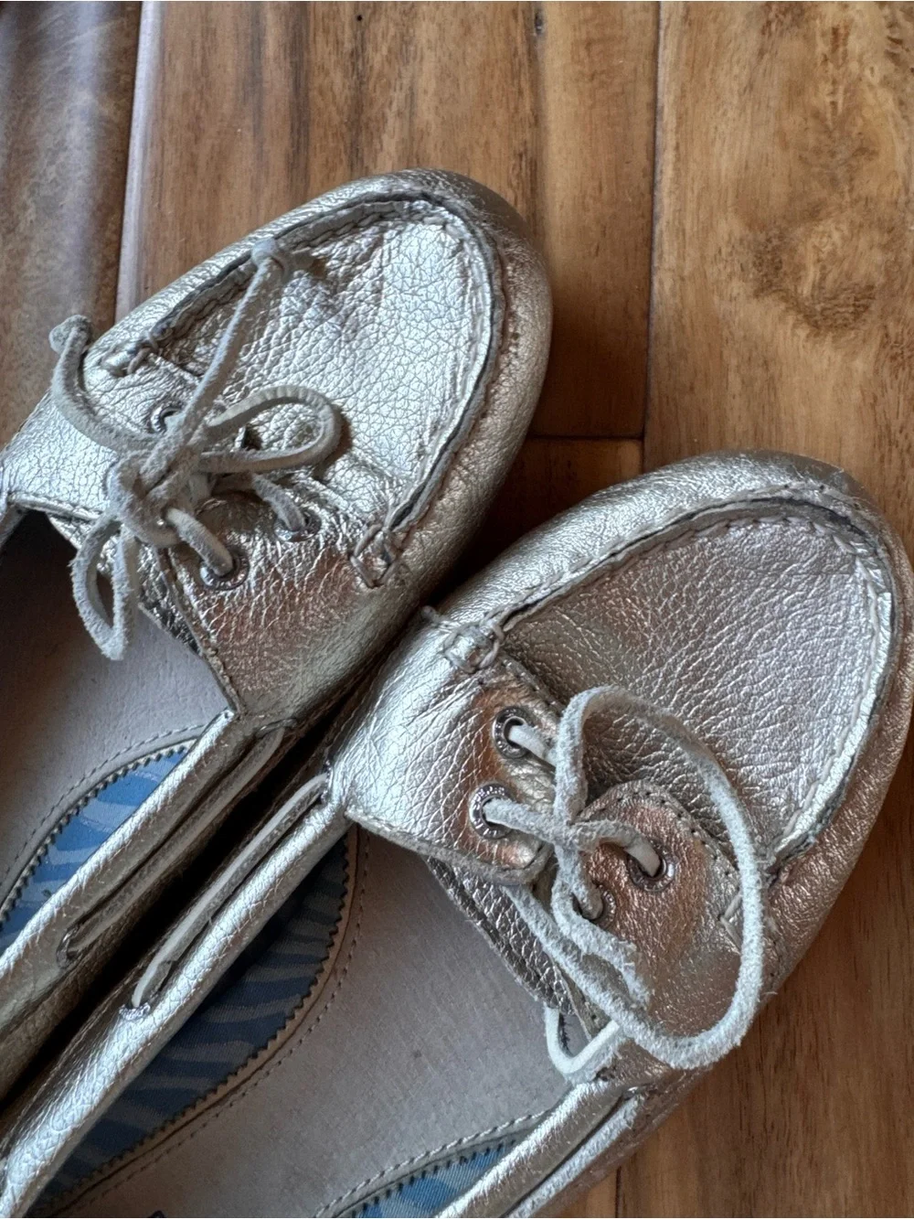 Sperry Metallic Gold Leather Boat Shoes